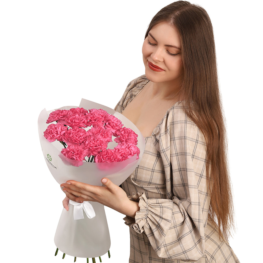 Букет "Фламінго" з 17 рожевих гвоздик – доставка по Україні