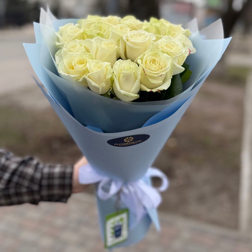 21 біла троянда – замовити на Flowers.ua