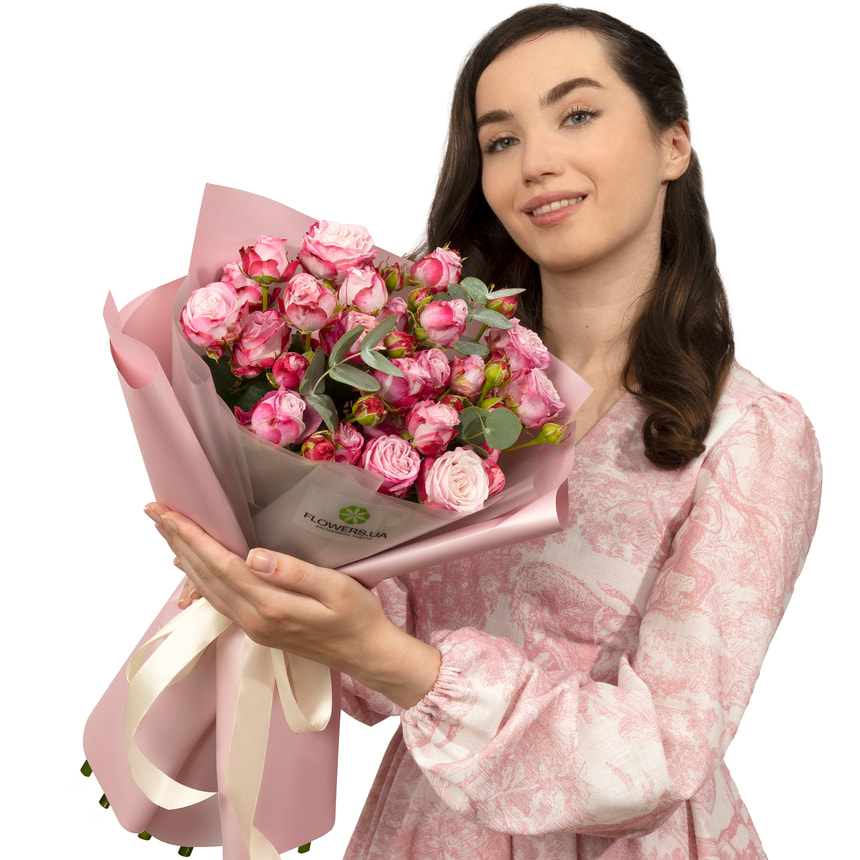 Bouquet of 5 pink peony roses – delivery in Ukraine