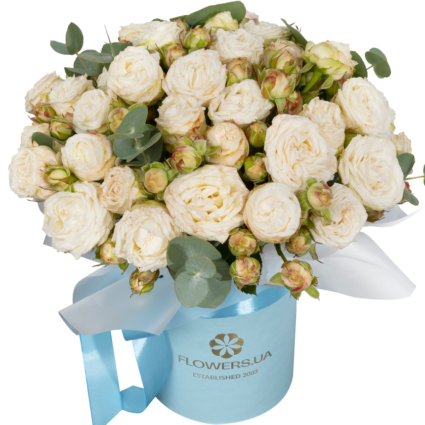 Композиція "7 кремових піоновидних троянд" – замовити з доставкою