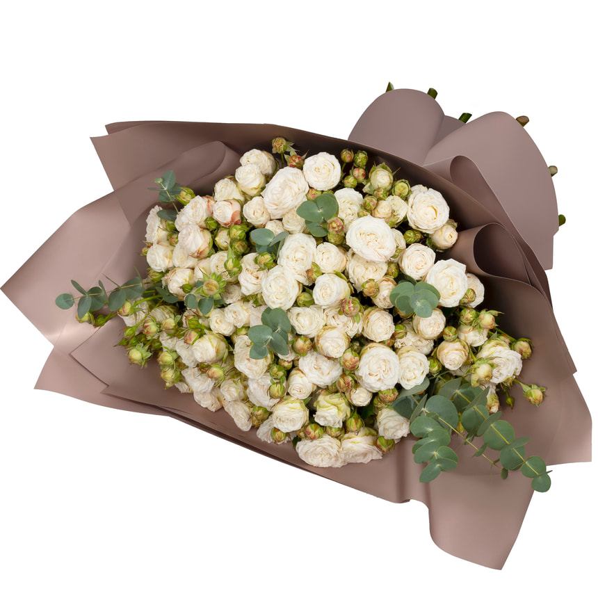 Bouquet of 21 creamy peony roses – order with delivery