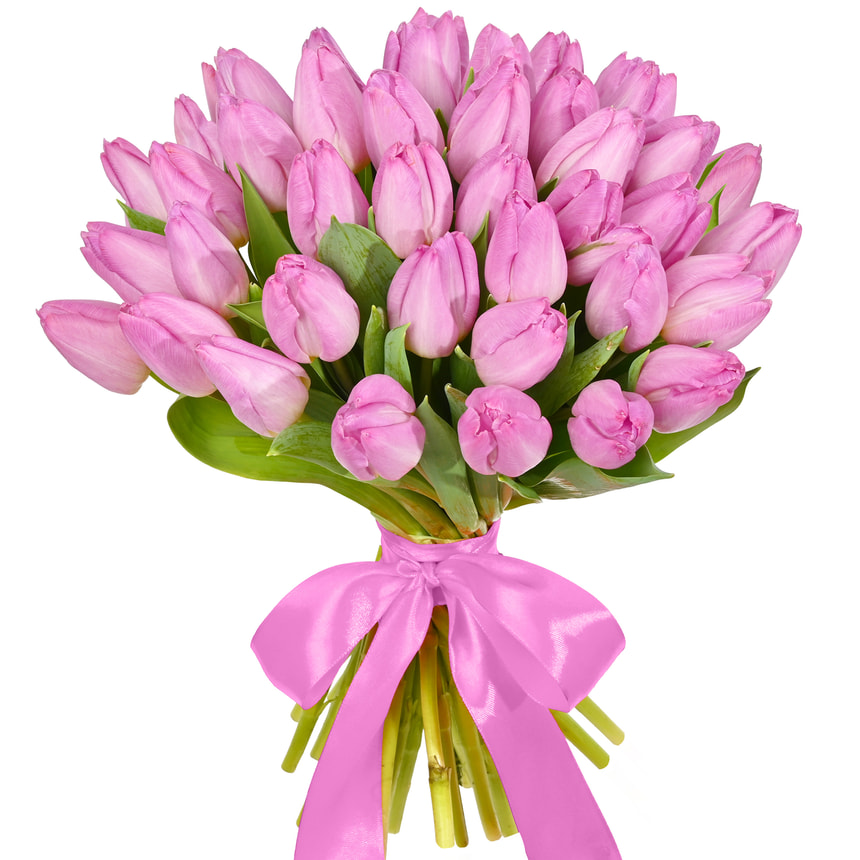 Mono bouquet of 41 pink tulips – delivery in Ukraine