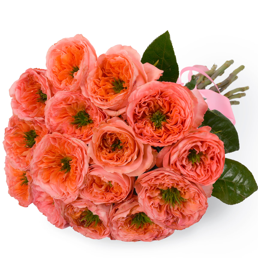 Bouquet of 15 Mandarin Expression roses – delivery in Ukraine