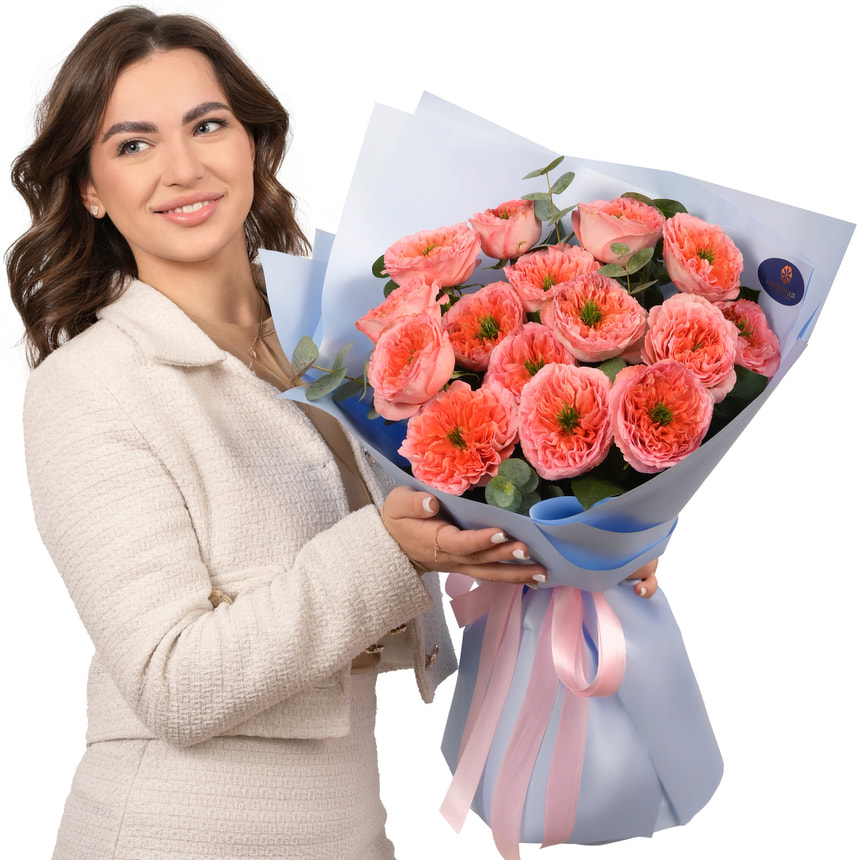 15 троянд Mandarin Expression – доставка по Україні