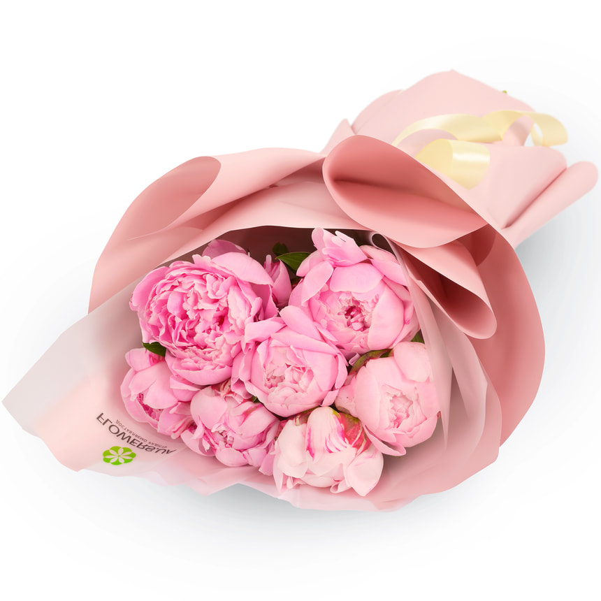 Монобукет "7 розовых пионов" – заказать с доставкой