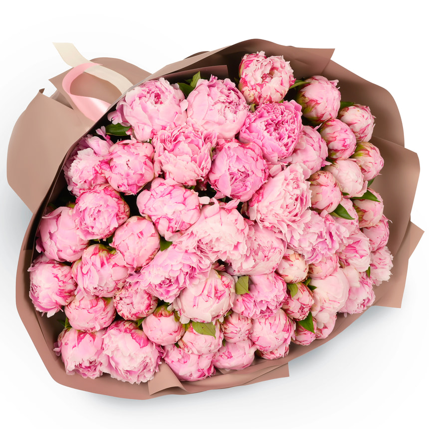 Букет "51 рожева півонія" – замовити з доставкою