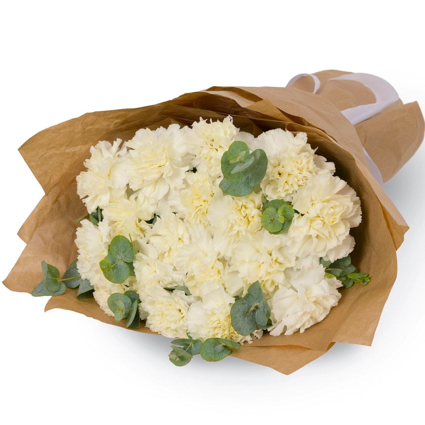 Букет "White vision" з 17 білих діантусів – замовити з доставкою