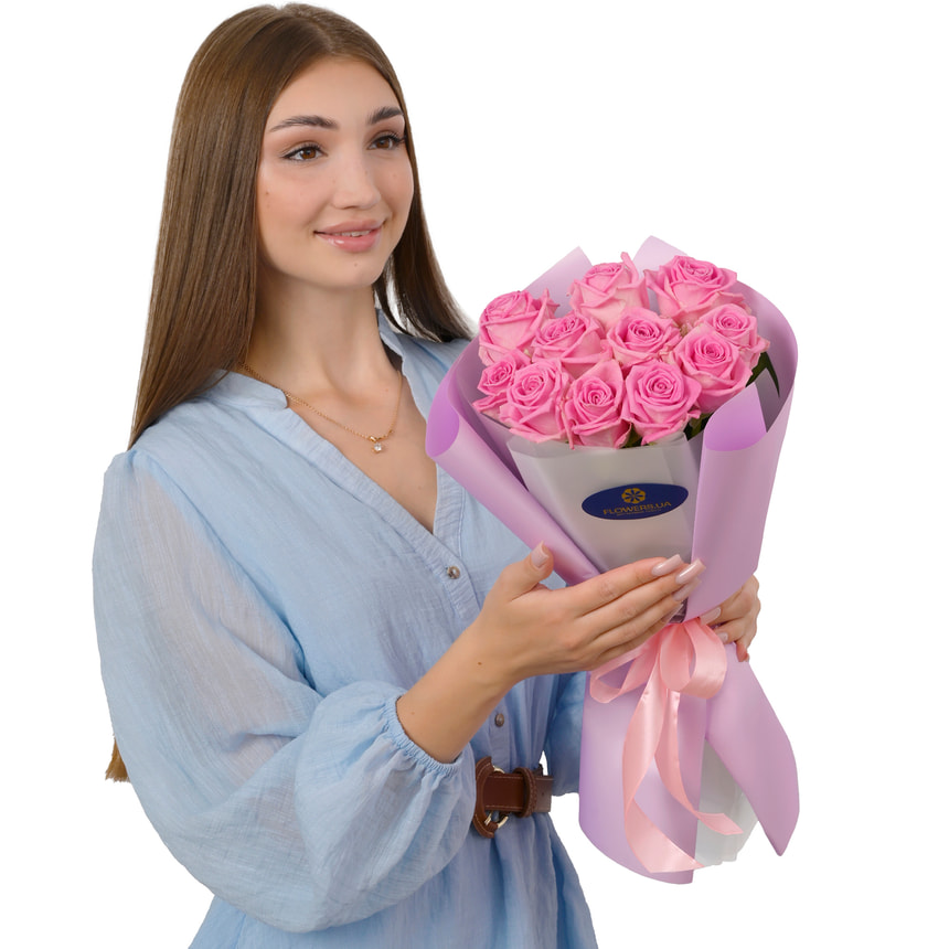 11 Aqua roses – delivery in Ukraine