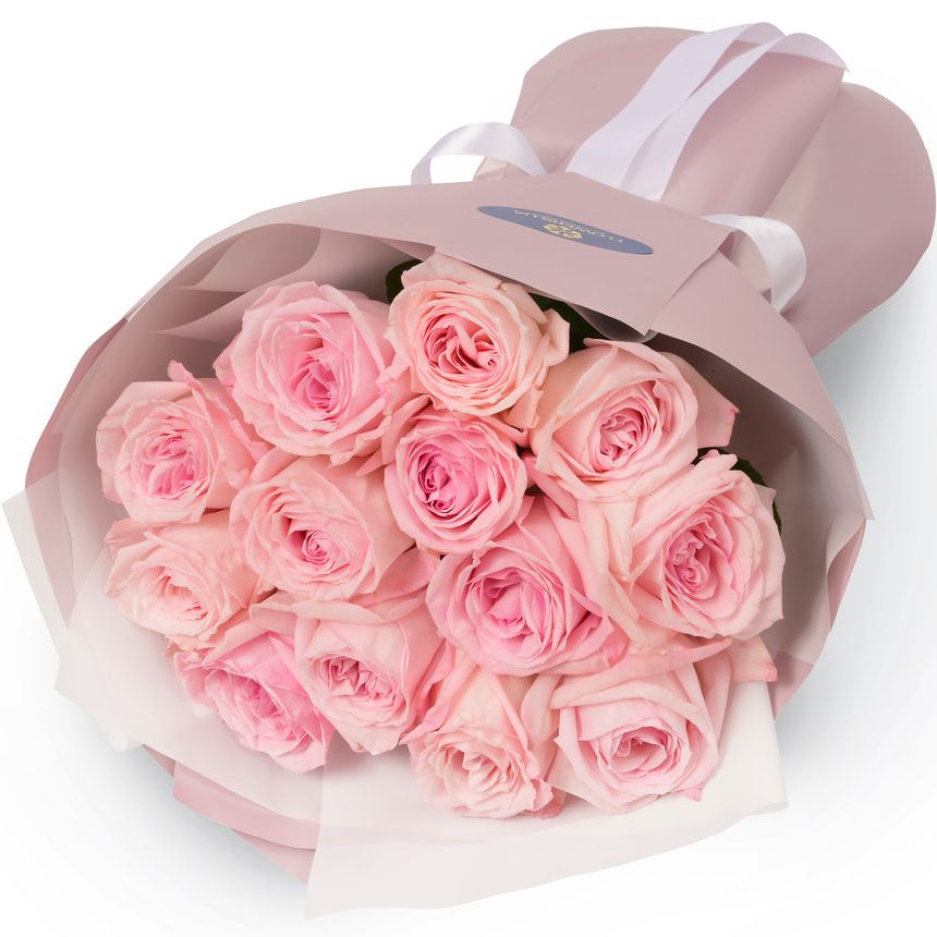 Букет из 13 роз Pink O'Hara – заказать с доставкой