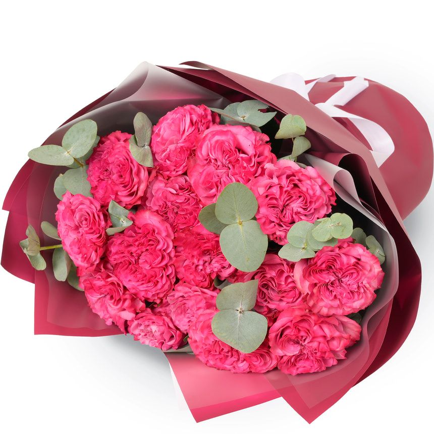 Букет з 15 троянд Кантрі Блюз – замовити з доставкою