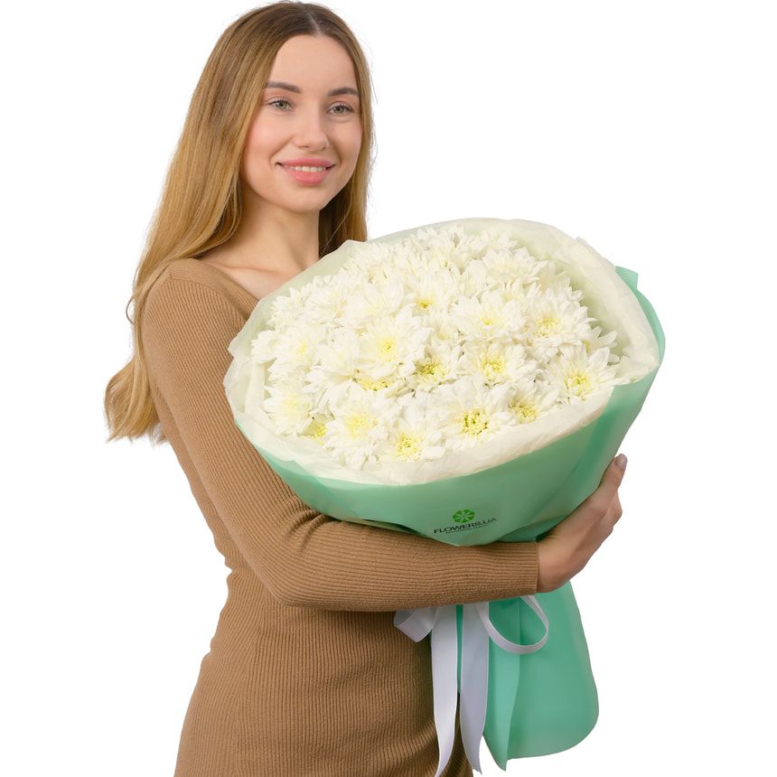 Букет "Kiku White" из 7 хризантем – доставка по Украине