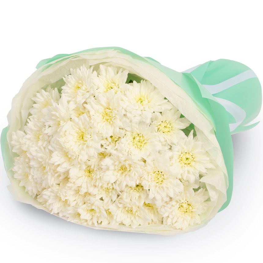 Букет "Kiku White" из 7 хризантем – заказать с доставкой