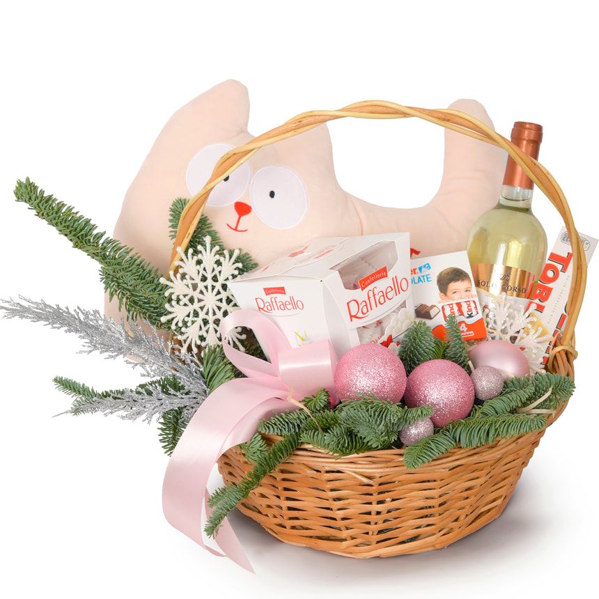 Новорічна композиція "Pink Kitty" – замовити з доставкою