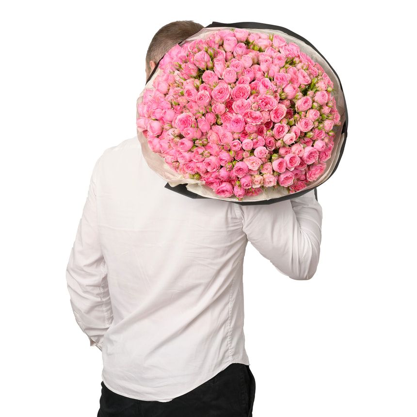 51 кустовая розовая роза – доставка по Украине