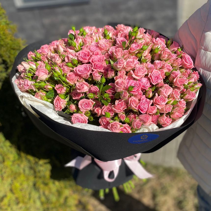 51 кустовая розовая роза