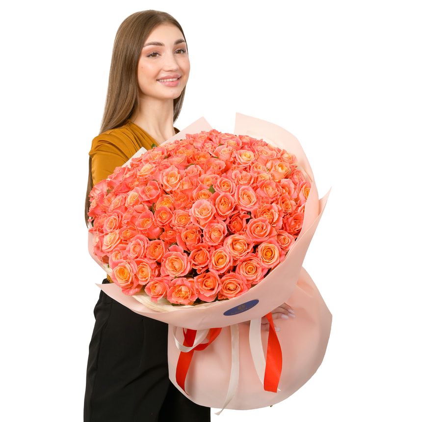 101 коралова троянда – доставка по Україні