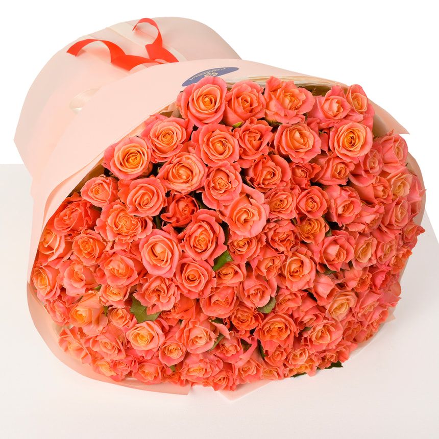 101 коралова троянда – замовити з доставкою