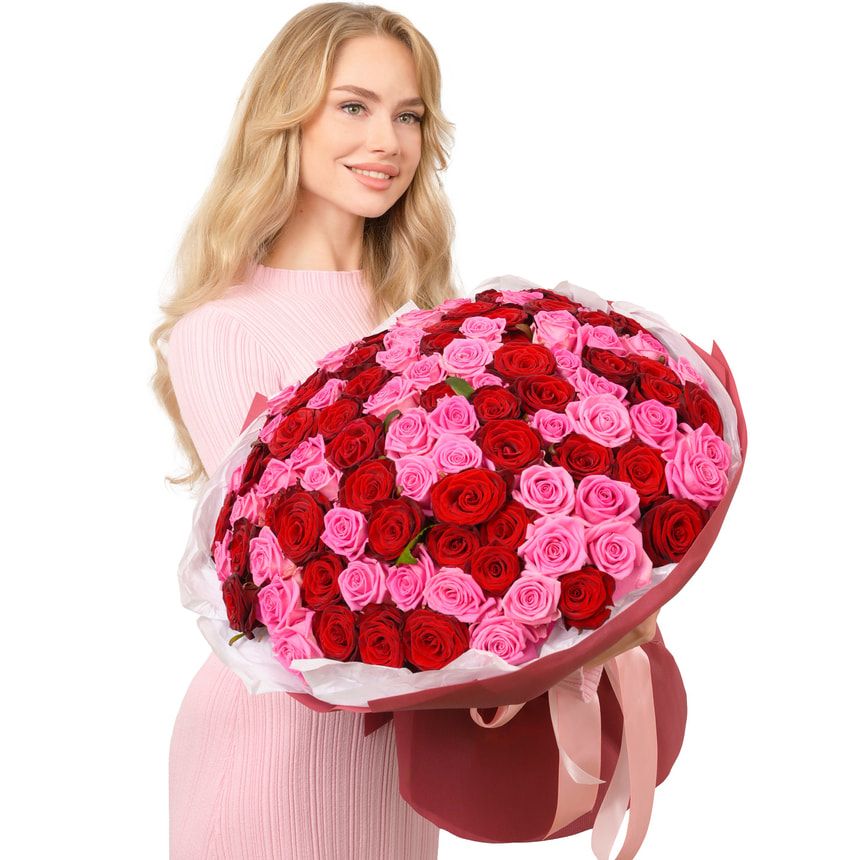 Букет "Huge Love" из 101 розы – доставка по Украине