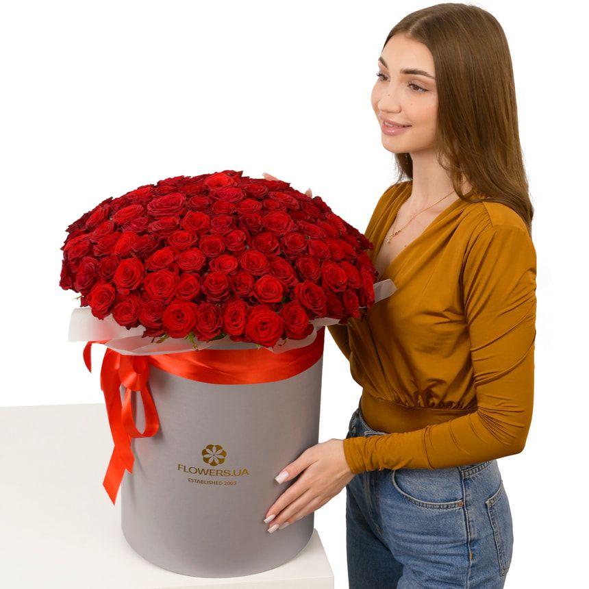 Composition of 101 red roses "Red Gift" – delivery in Ukraine
