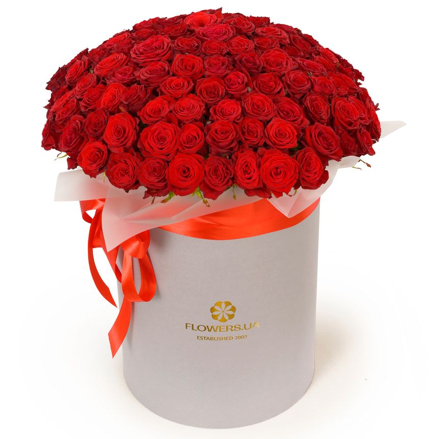 Composition of 101 red roses "Red Gift" – order with delivery