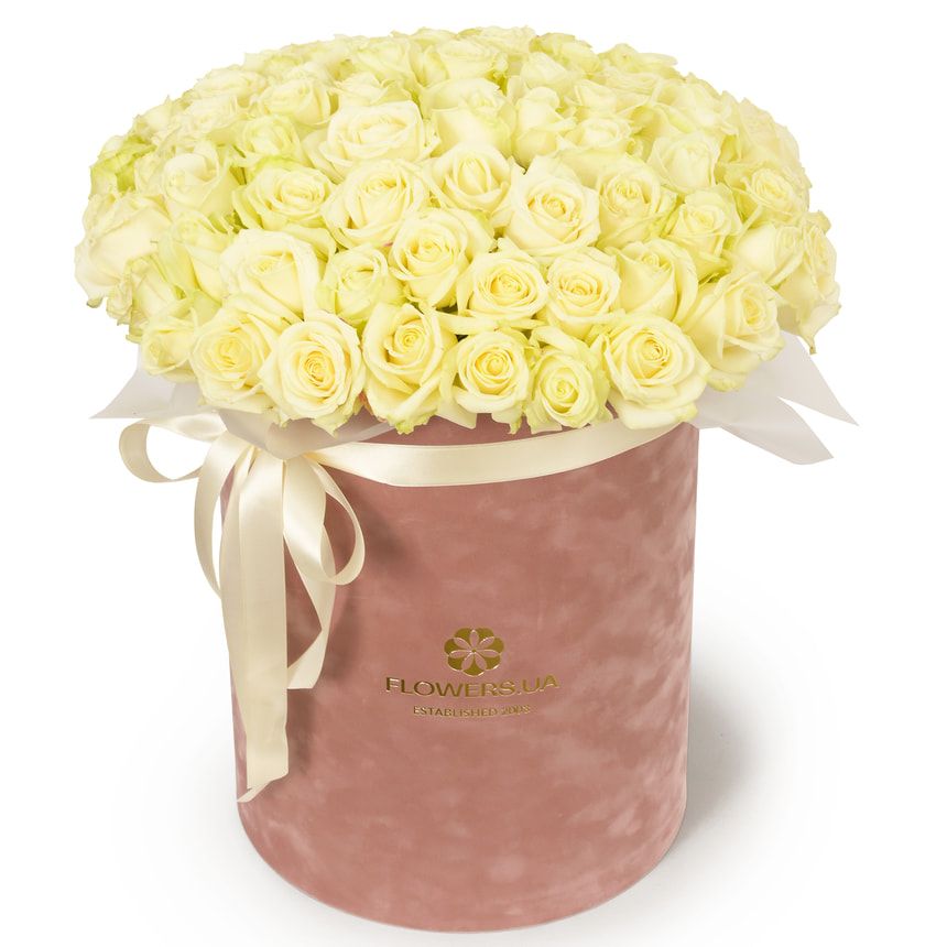 Композиція з білих троянд "White Gift" – замовити з доставкою