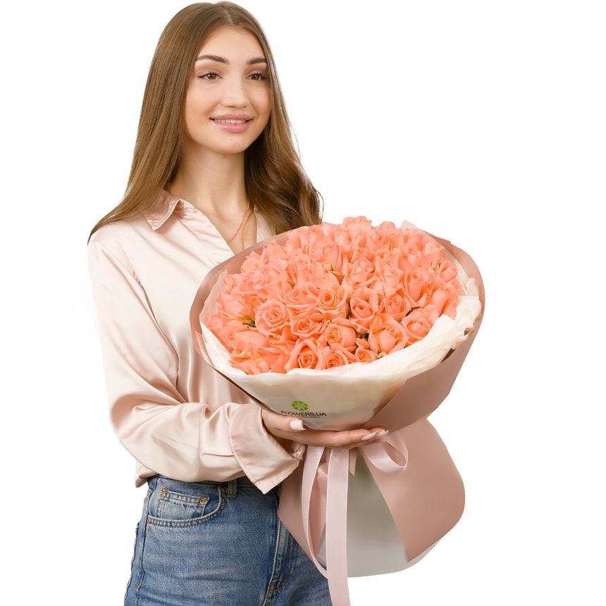 "Kiss Elegy" bouquet of 51 roses – delivery in Ukraine