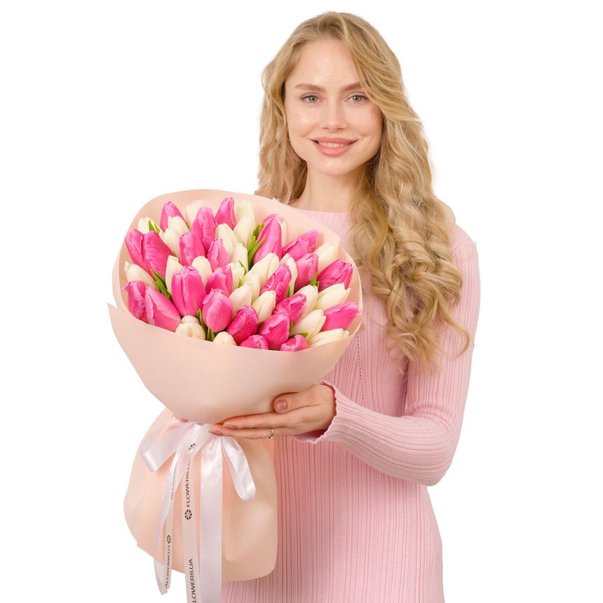 51 delicate tulips – delivery in Ukraine