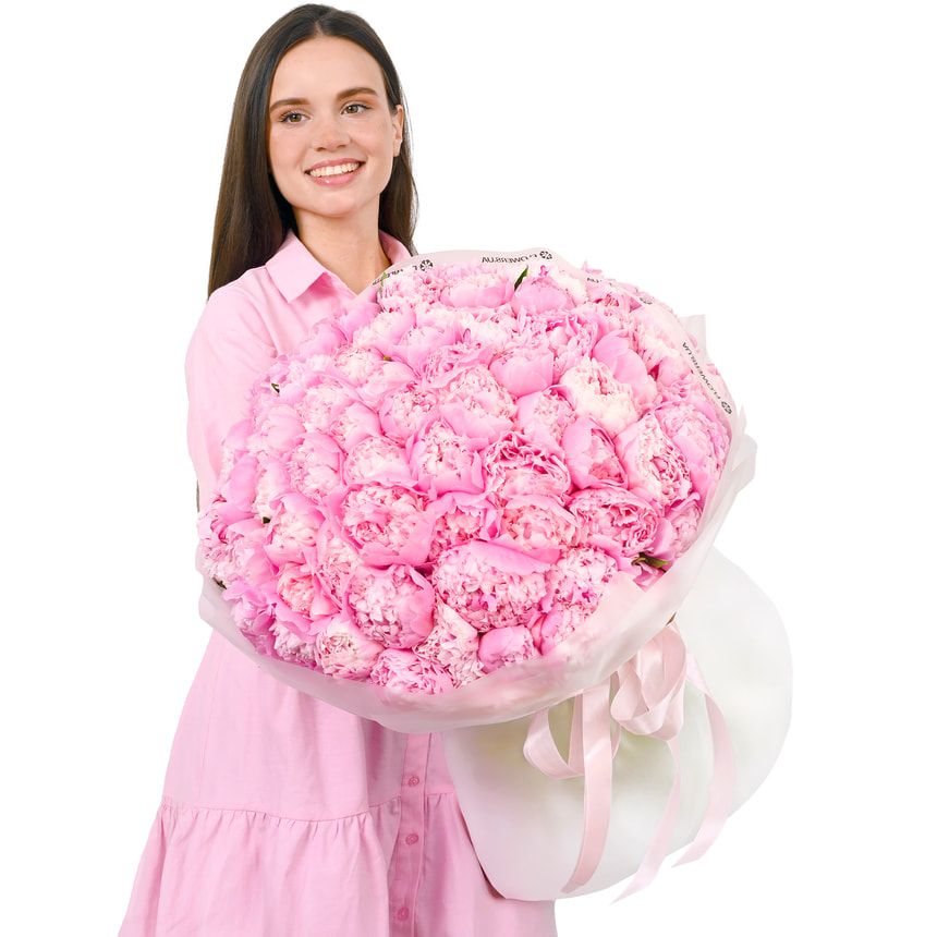 101 pink peonies for Lovely Ladies – delivery in Ukraine