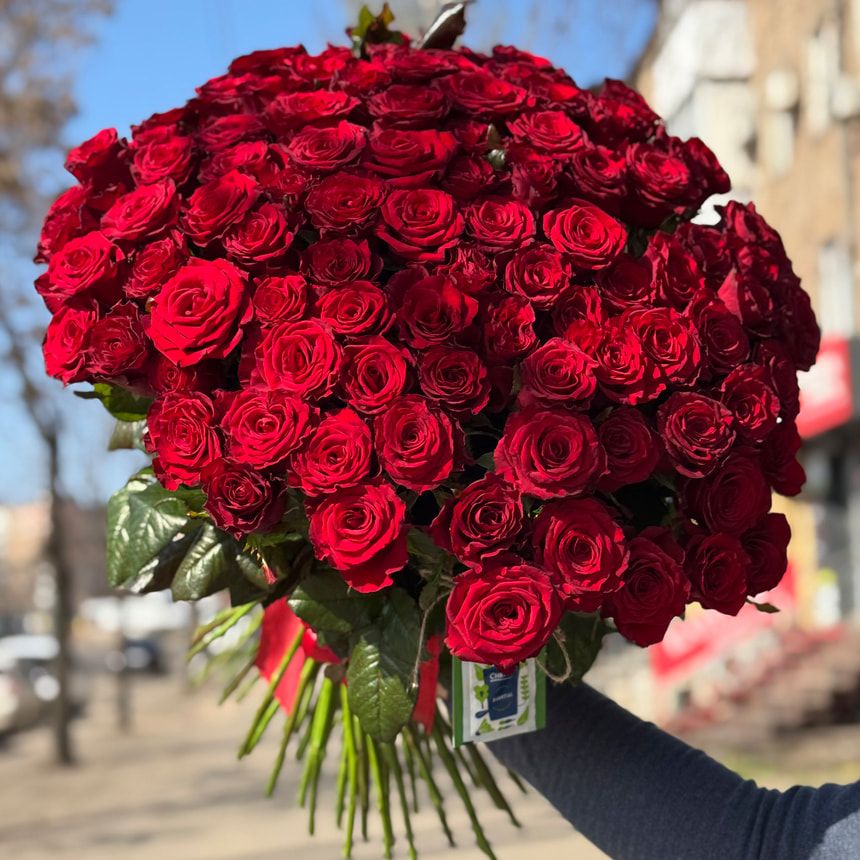 101 красная роза – заказать у Flowers.ua