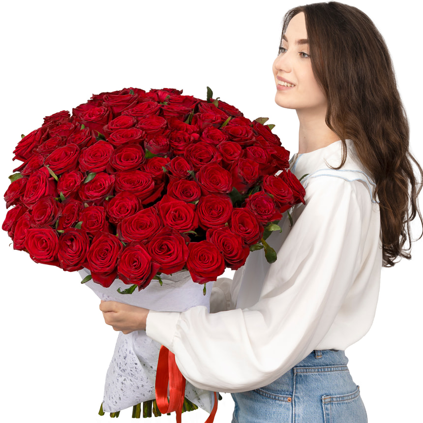 75 червоних троянд – доставка по Україні