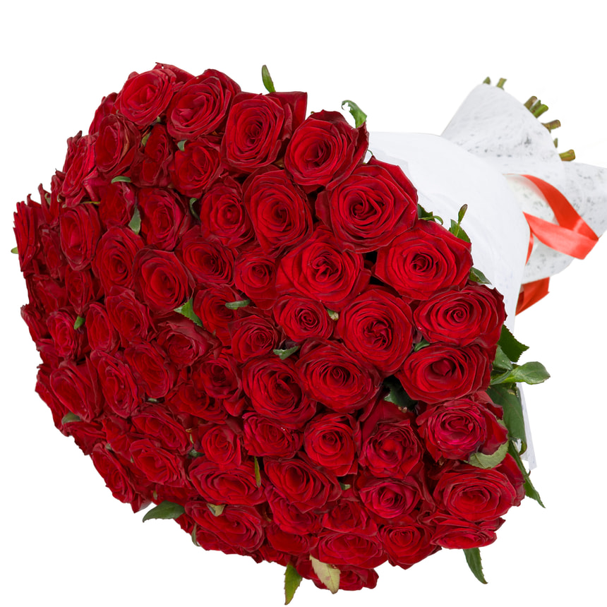 75 червоних троянд – замовити з доставкою
