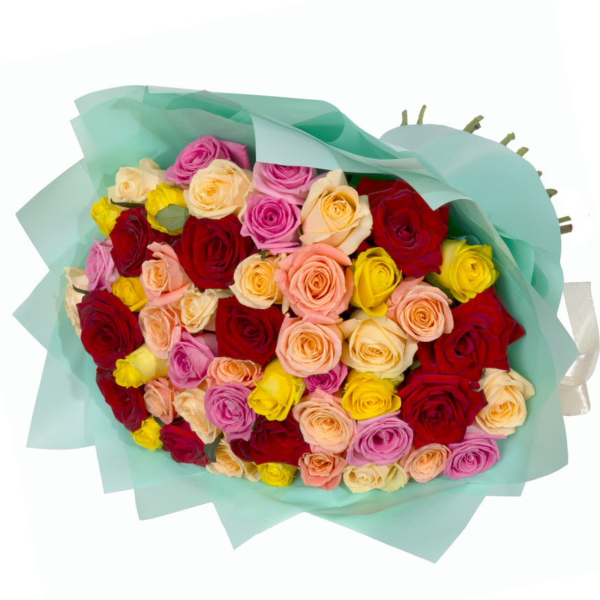 51 colored roses – order with delivery