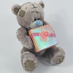 Ведмедик Тедді з коробочкою 13 см