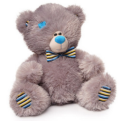 Ведмедик сірий  (в латках) 30 см