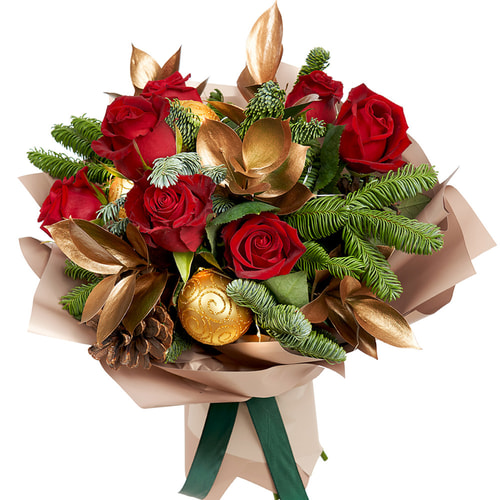 Букет з гірляндою "Новорічне диво"