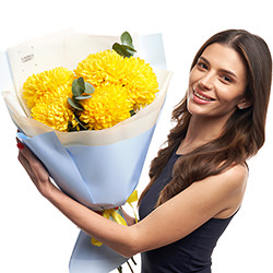 Bouquet "5 yellow chrysanthemums!"