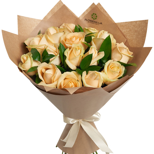 Букет "15 кремових троянд!"