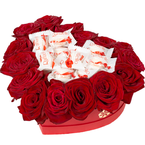 Flowers in a box "Luxurious heart"