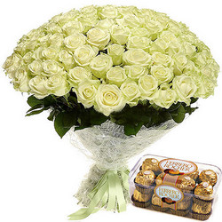 75 білих троянд