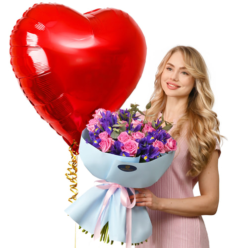 Букет "Ключ к сердцу" с шаром