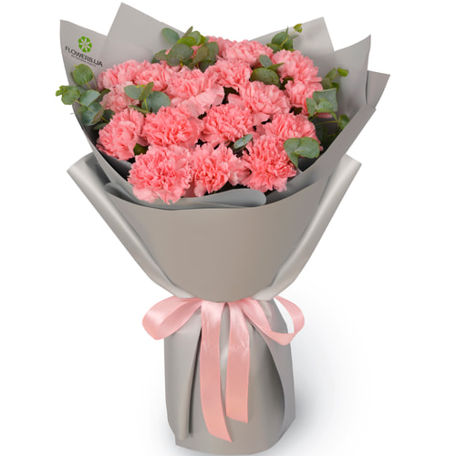 Букет "Pink vision" з 17 рожевих діантусів