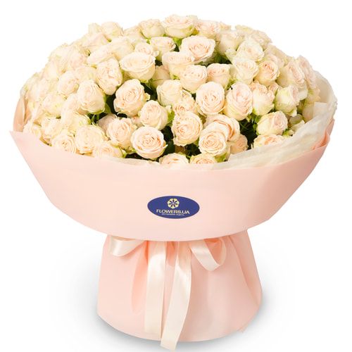 Букет із 51 кущової кремової троянди