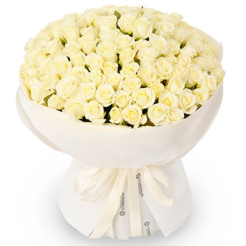 Монобукет "White infinity" зі 101 троянди