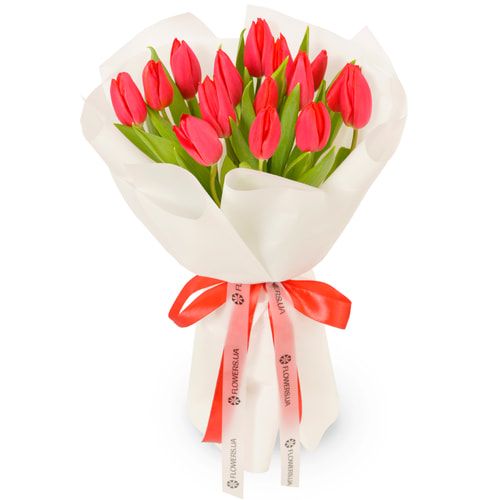 Букет из 15 красных тюльпанов