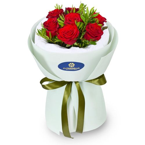 7 red roses